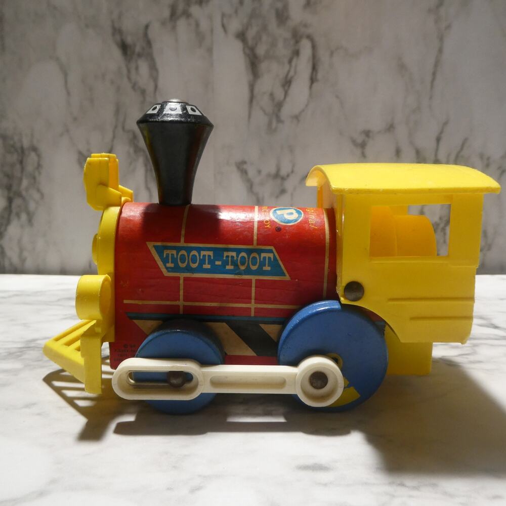 Vintage 1964 Fisher Price Wood Toot Toot‎ Train Locomotive - Picture 4 of 9